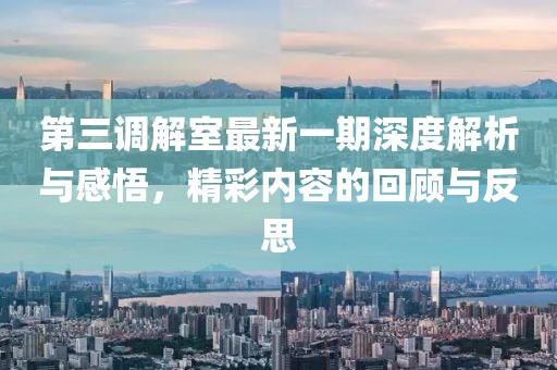 第三調(diào)解室最新一期深度解析與感悟，精彩內(nèi)容的回顧與反思