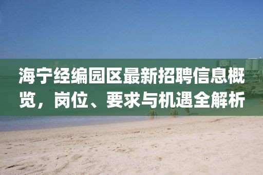 海寧經(jīng)編園區(qū)最新招聘信息概覽，崗位、要求與機(jī)遇全解析