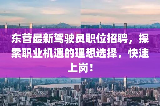 東營(yíng)最新駕駛員職位招聘，探索職業(yè)機(jī)遇的理想選擇，快速上崗！