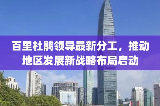 百里杜鵑領(lǐng)導(dǎo)最新分工，推動地區(qū)發(fā)展新戰(zhàn)略布局啟動