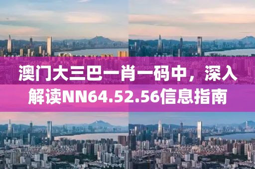 澳門大三巴一肖一碼中，深入解讀NN64.52.56信息指南