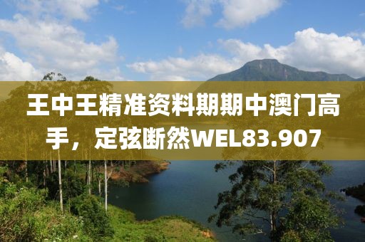王中王精準(zhǔn)資料期期中澳門高手，定弦斷然WEL83.907