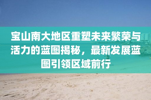 寶山南大地區(qū)重塑未來繁榮與活力的藍圖揭秘，最新發(fā)展藍圖引領(lǐng)區(qū)域前行